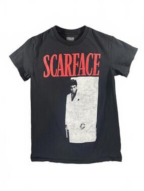 Scarface Men's Small Black Cotton Graphic T-Shirt By American Classics 80's